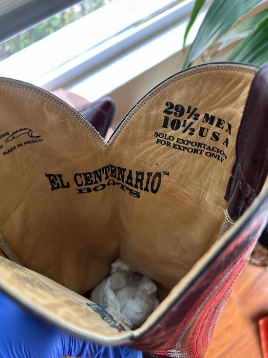 ? Genuine EEL SKIN El Centenario Western Boots | Men\'s 10.5 | Cherry main image 5